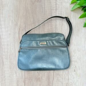 Vintage 70s Samsonite Silhouette ll blue leather shoulder carry-on bag